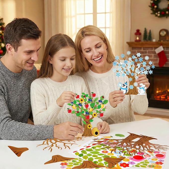 32 Set Seasonal Trees Craft Kits Make Your Own Four Seasons Tree Decoration | - Image 4