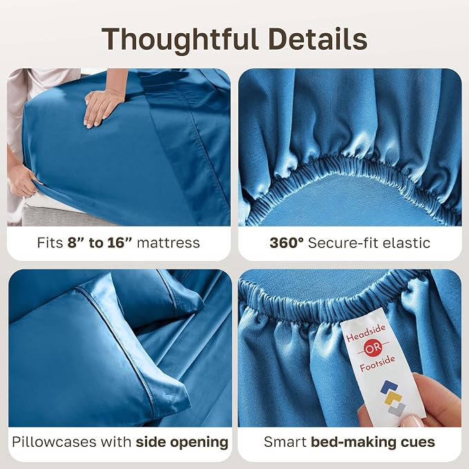 California Design Den Soft Full Size Cotton Sheet Sets, 400 TC Good - Image 5