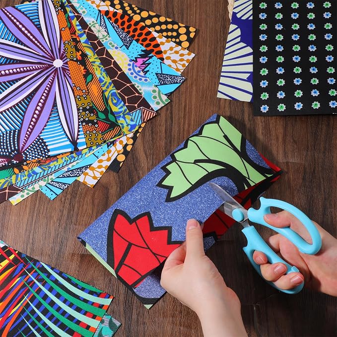 100 Pcs 10 x 10 Inch African Cotton Fabric Squares Quilting Fabrics Bundles - Image 5