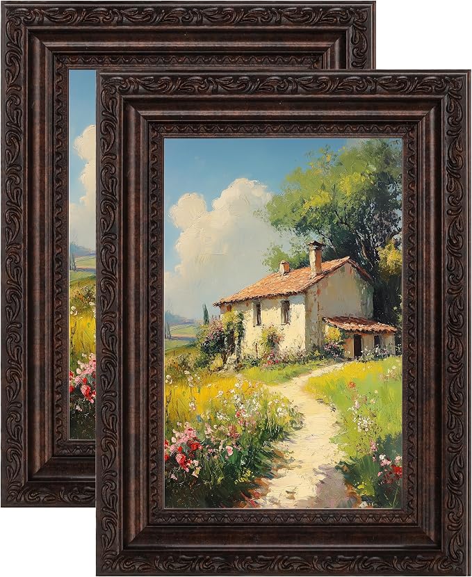 eletecpro 5x7 Vintage Picture Frame, Glass Cover, Horizontal or Vertical by eletecpro
