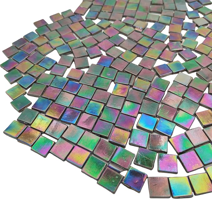 1.1 LB Ice Jade Mosaic Tiles, 0.59“ Square Glass Mosaic Pieces - Image 3