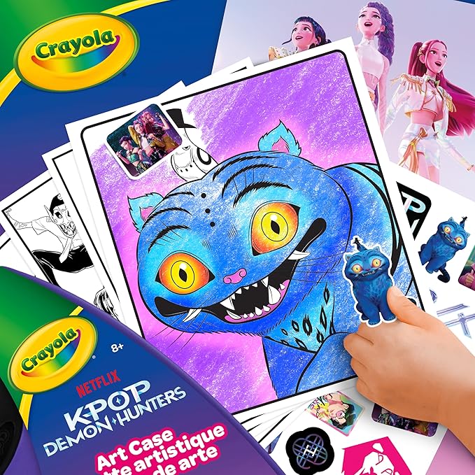 Crayola Kpop Demon Hunters Art Case, Coloring & Sticker Craft Kit, Gift - Image 4