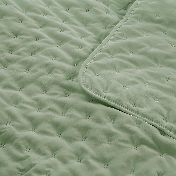 ROARINGWILD Sage Green Oversized King Size Quilt Bedding Set, California Cal - Image 6