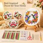 Zhenqing Cross Stitch Kit for Beginners 4 Pack Bird Floral Embroidery Kit 11CT - Image 8