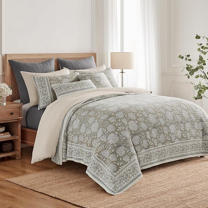 Levtex Home Adare Taupe Reversible King/Cal King Quilt Set and 2 Pillow Shams - Image 2