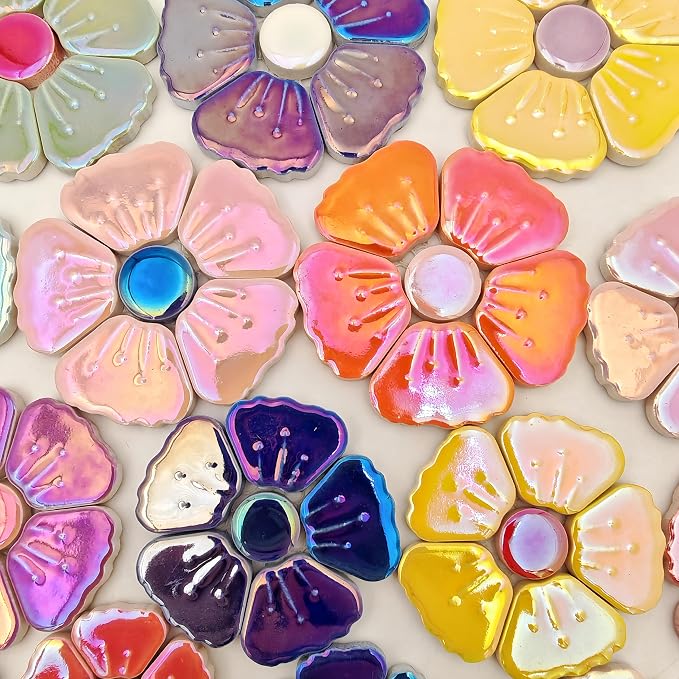 1.1lb Ceramic Mosaic Tiles, Mixed Colour Ceramic Mosaic Pieces - Image 9
