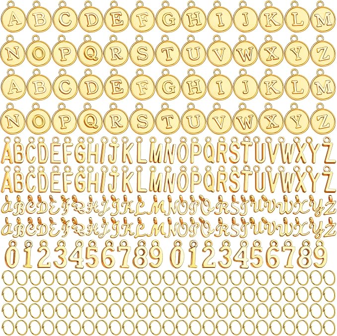 LEOBRO Letter Charms, Bracelet Necklace Charm & Jump Rings, Jewelry Making by LEOBRO