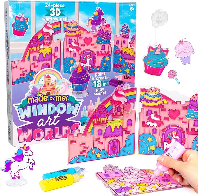 Made By Me Paint & Create Window Art Worlds Unicorn Kit – DIY Suncatcher Kit by MadebyMe
