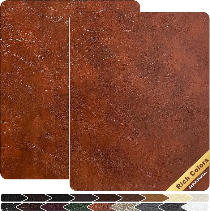 KING MOUNTAIN Leather Repair Patch, 2 Packs 9 x 11 Inches self Adhesive Leather by ForABetterHomeLife