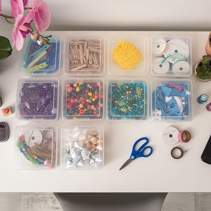 IRIS USA Clear Storage Cases, |Made in USA|, Plastic Bead Organizing Containers - Image 6