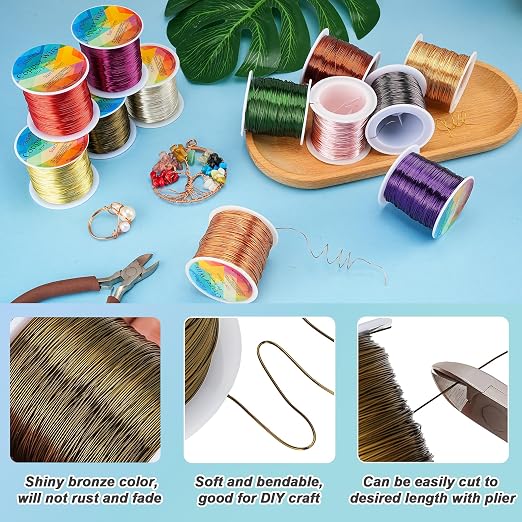 203 Feet Tarnish Resistant Copper Wires 24 Gauge/0.5mm Jewelry Craft Wires - Image 3