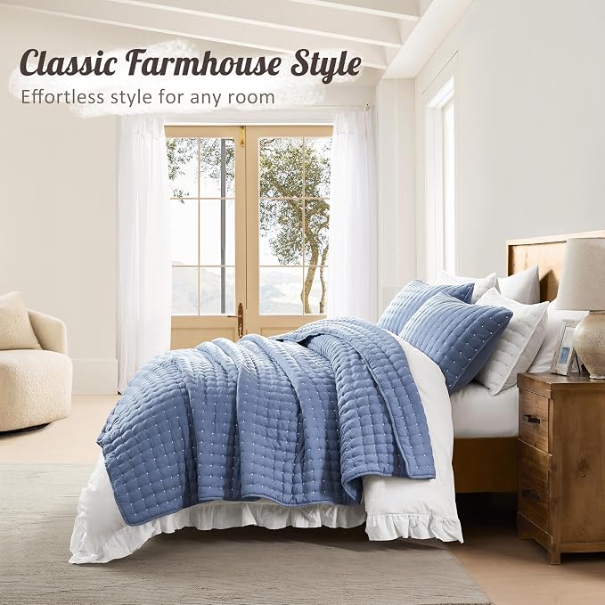 WDCOZY Blue Queen Size Quilt Bedding Sets - Image 6