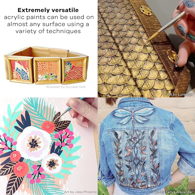 Jacquard Lumiere 8oz Fabric Paint Metallic Olive Green - Image 5