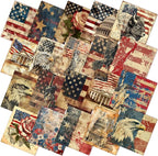 HunnmingRe 20 Pcs 10x10'' Vintage Patriotic Quilting Fabric Square Red White by HunnmingRe