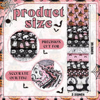 Hosuly 40 Pcs Pink Halloween Fabric Vintage Pumpkin Crow Skull Ghost Spiderweb - Image 2