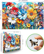 MINIWAN 500 Piece Puzzle for Adults, Colorful Wildflowers Jigsaw Puzzles | - Image 2