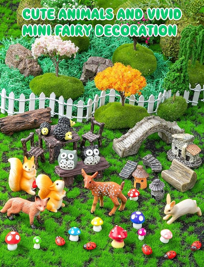 68PCS Mini Fairy Village Garden Accessories/Miniature Fairy House Garden - Image 4