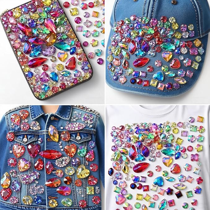 1400PCS Rainbow AB Colorful Gems Rhinestones Jewels - Image 7