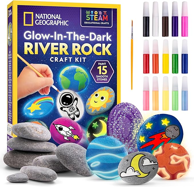 NATIONAL GEOGRAPHIC Glow in the Dark Rock Painting Kit by BlueMarbleToys