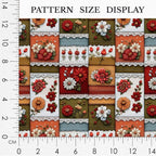 Patchwork Floral Cotton Fabric Panel 61 x 36.6 Inches, Vintage Quilt Style - Image 3