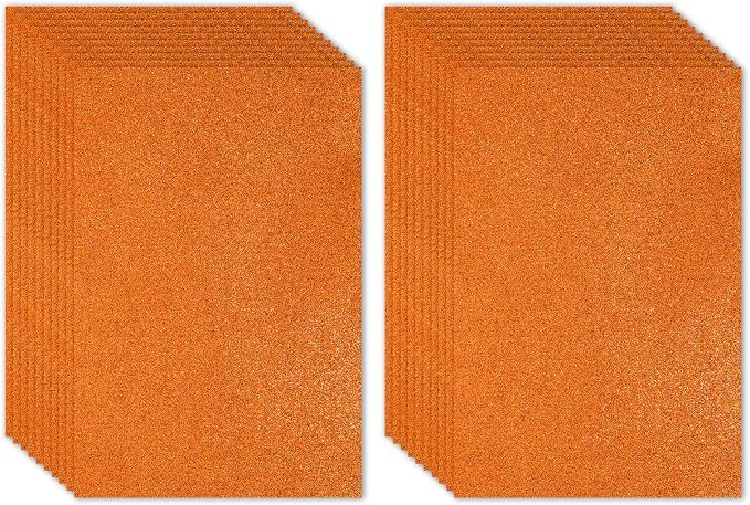 PATIKIL Orange Shiny EVA Glitter Foam Sheet 16x12 Inch 2mm Thick by PATIKIL