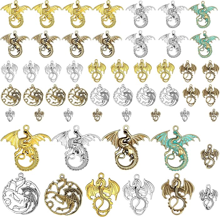 Hicarer 200g 42 Pcs Flying Dragon Charms Pendants Jewelry Craft | Pendants by Hicarer