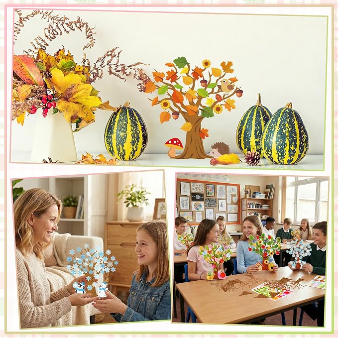 32 Set Seasonal Trees Craft Kits Make Your Own Four Seasons Tree Decoration | - Image 6