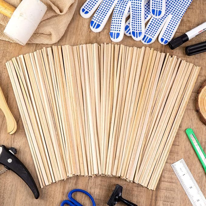 250Pcs Balsa Wood Sticks, Square Wooden Dowels Hardwood Square Dowels | 1/8 - Image 5