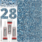 36000Pcs Baby Blue Rhinestones for Bedazzling, Resin Flat Back Diamond Crystal by Worthofbest