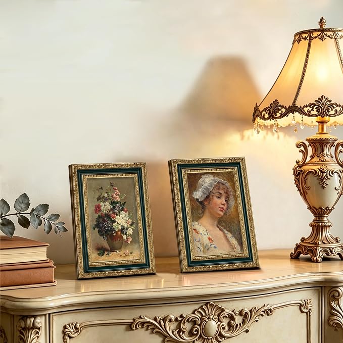 eletecpro 4x6 Vintage Picture Frame, Glass Cover, Horizontal or Vertical - Image 7