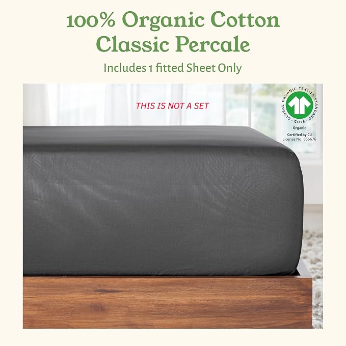 California Design Den 100% Organic Cotton King Fitted Sheet Only, King Deep - Image 4