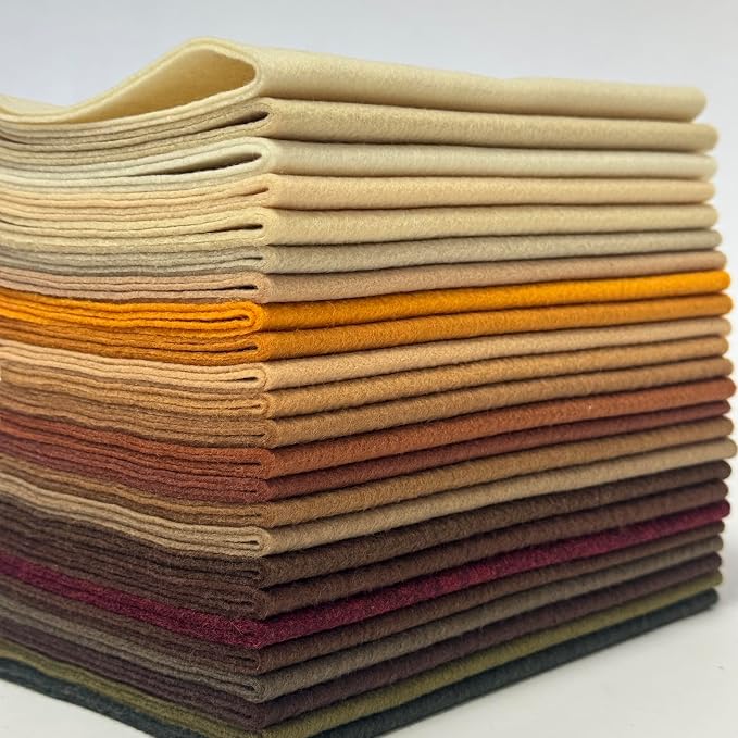 24 Rolls 8"x18" 1.4mm Thick Soft Felt Fabric Sheet 24 Assorted Earth Tone by MITINU