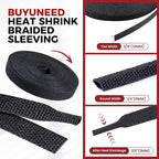 Heat Shrink Wire Loom 2:1 Shrinkable Braided Cable Sleeve 1/4 Inch ID-88ft - Image 2