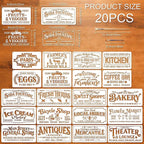 20pcs Farm Stencils for Painting Stencils for Crafts Reusable | Rustic - Image 2
