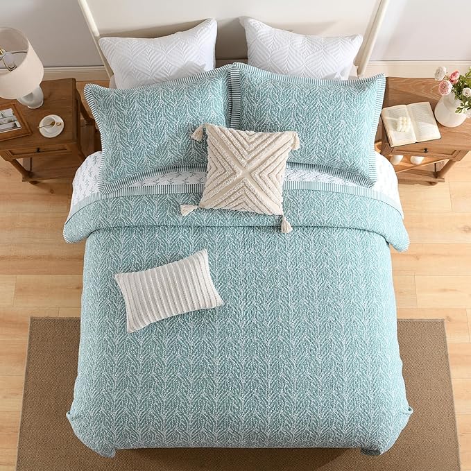 SahSahCasa Quilt Set Queen Size, 100% Cotton Quilt Bedding Set Bedspread - Image 4