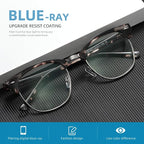 Blue Light Blocking Glasses Vintage Half Frame UV Clear Lens Anti Eyestrain - Image 2