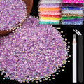 5000pcs 3mm Resin Rhinestones Bulk, Transparent Lavender Purple AB Flatback by BELLEBOOST