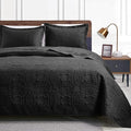 Love's cabin King Size Quilt Set Black Bedspreads by Lovescabin