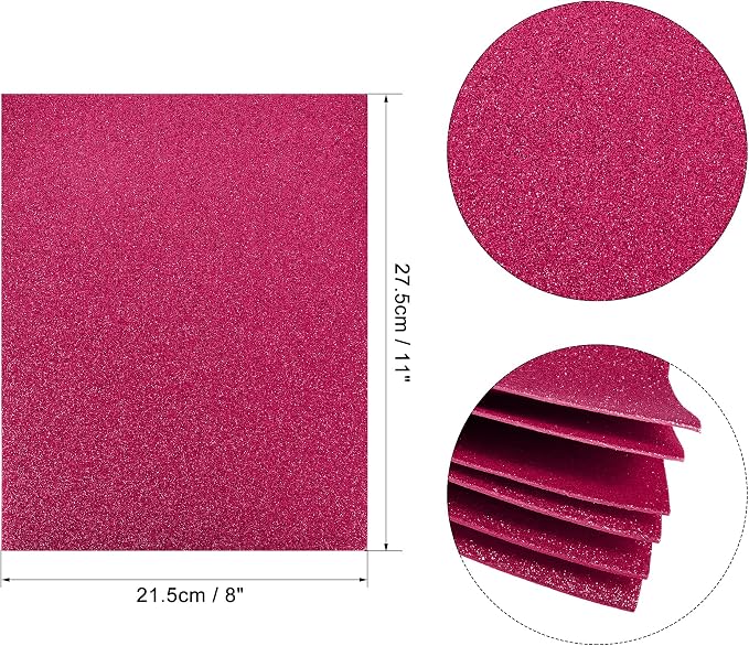 uxcell Magenta Shiny EVA Foam Sheets 11 x 8 Inch 2mm Thick - Image 2