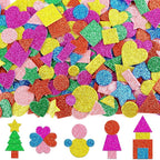 CCINEE 714 Pcs Glitter Foam Stickers 6 Colors Self Adhesive Heart Stars Circle by CCINEE