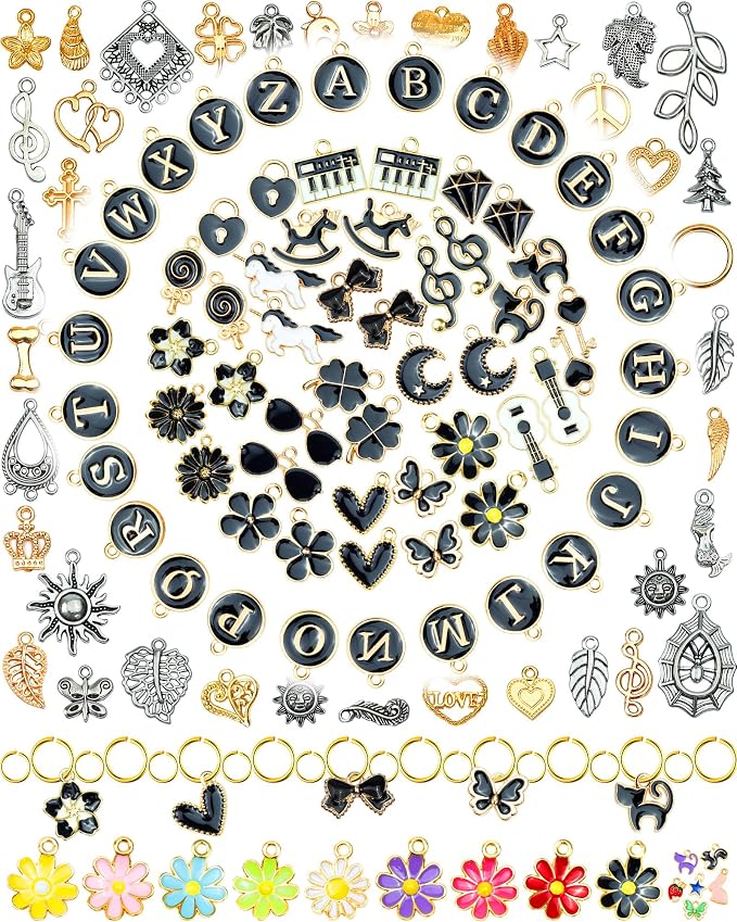 FIVEIZERO 216PCS Charms for Jewelry Making, Enamel Blacelet Charms Kit | by FIVEIZERO
