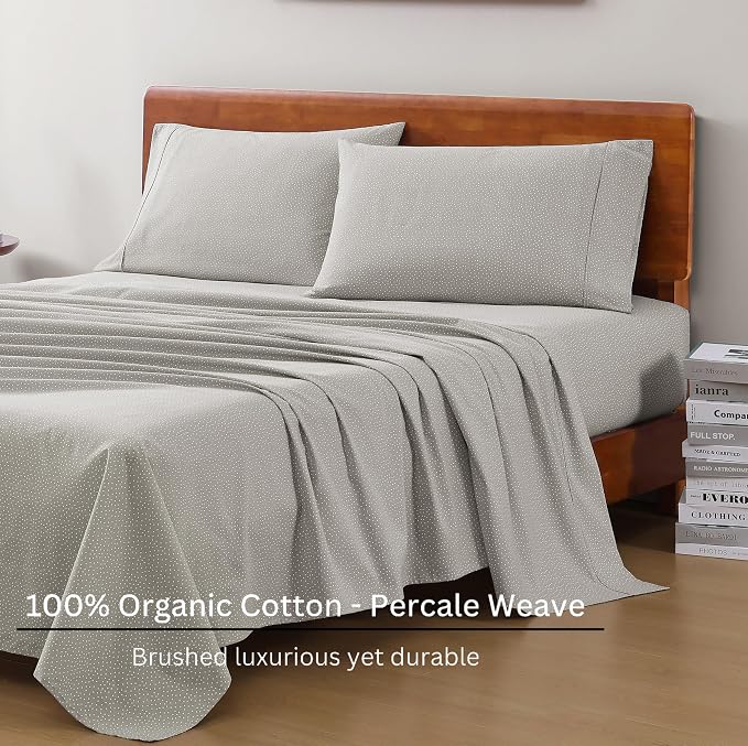 LANE LINEN Printed 100% Organic Cotton Bed Sheets Full Size, Fully Elasticized - Image 3