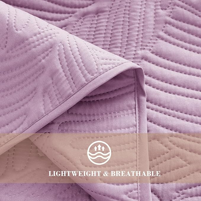 Exclusivo Mezcla Queen Quilt Bedding Set, Lightweight Lilac Quilts Queen Full - Image 5