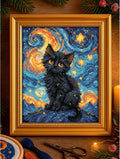 RIOLIS - Starry Cat 2288, Cross Stitch Kits 6"x7", Cat Cross Stitch Kits by RIOLIS