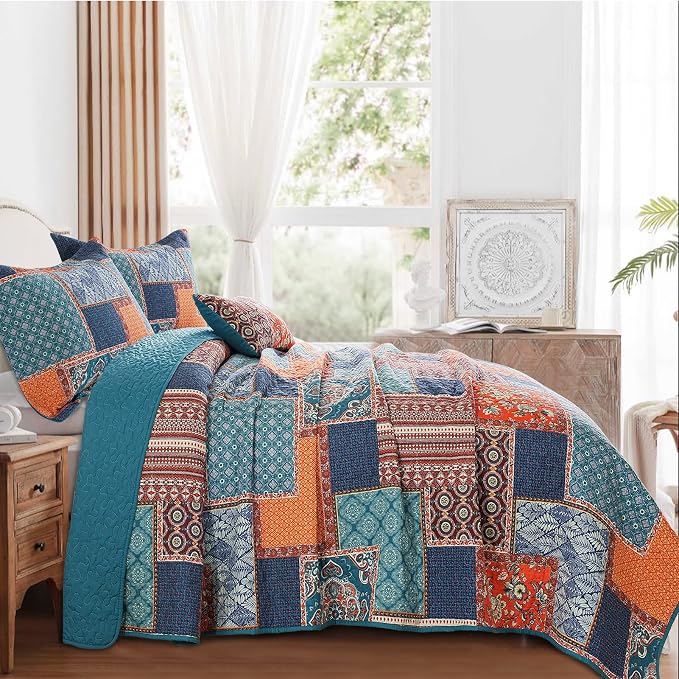 BEDIFANY Cotton Queen Size Quilt Sets, Soft Lightweight Bedspread Queen Size - Image 3
