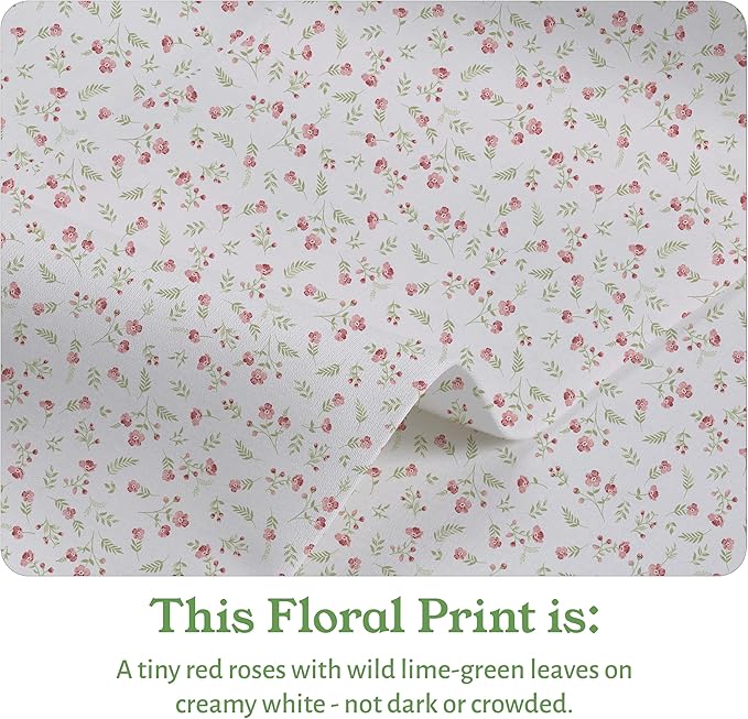 California Design Den Twin XL Floral Bed Sheet, 100% Organic Cotton Percale - Image 4