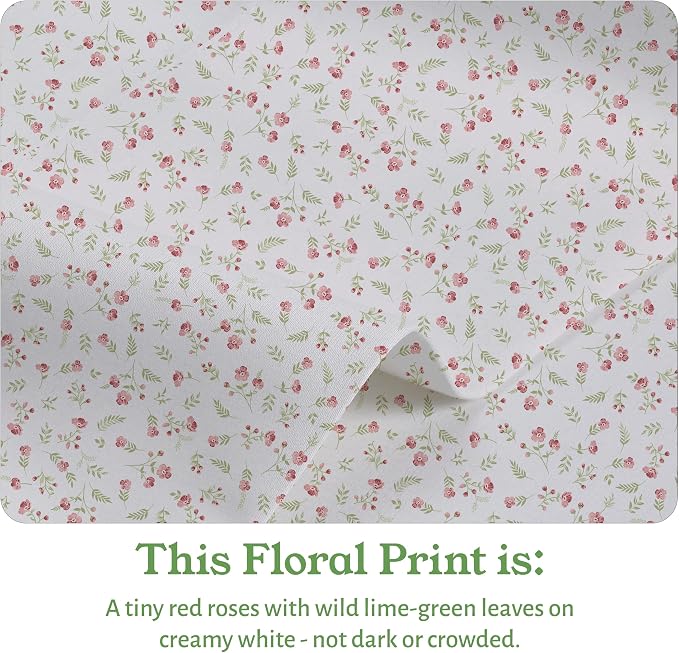 California Design Den King Floral Sheet Set, 100% Organic Cotton Percale Sheets - Image 4