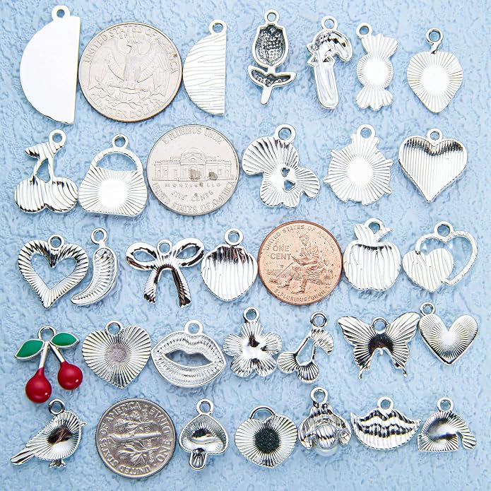 Silver-Tone Enamel Charms Set for DIY Jewelry Making - Image 3