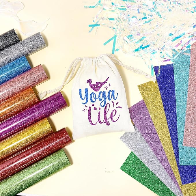 Tintnut Colorful Glitter Heat Transfer Vinyl, easy cut & weed, stretch washable - Image 3