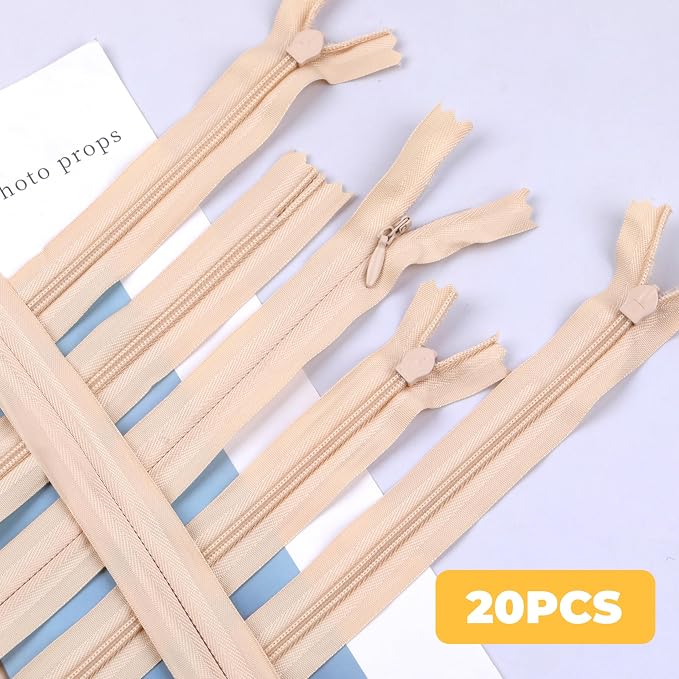 YAKA 20pcs Lvory Nylon Invisible Zippers Tailor Sewing Tools Garment - Image 5